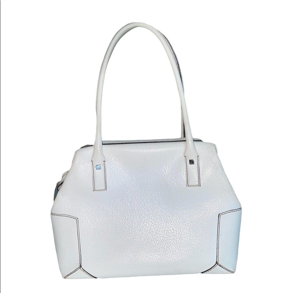 Salvatore Ferragamo Textured Leather Tote Bag white